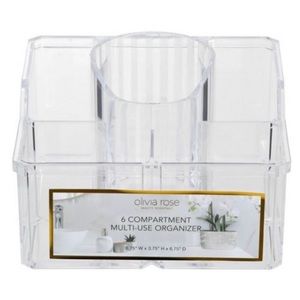 6 compartment acrylic organizer with brush holder Olivia Rose